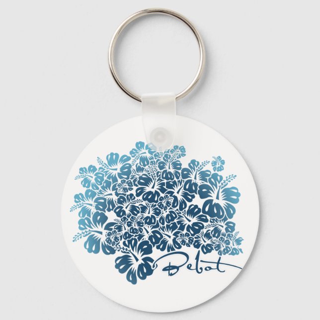 Bebot - Hibiscus - Blue Nyckelring (Framsida)