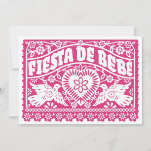 Bebyskal Balkong Pink Love Birds Banner Inbjudan