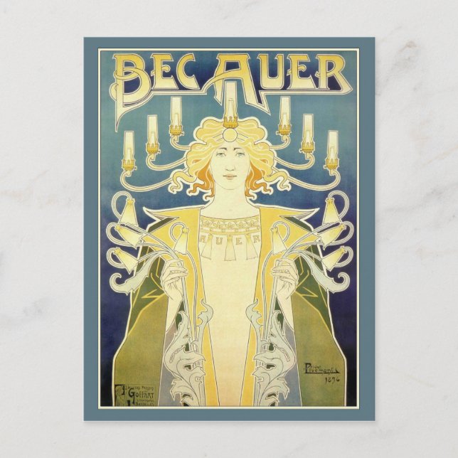Bec Auer (blå) Vykort (Framsida)
