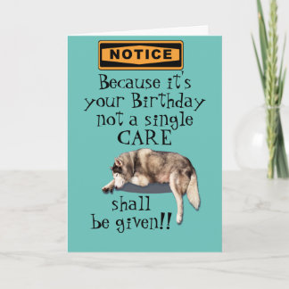 because it's your birthday not a care bday card kort