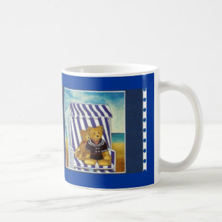 Becher Aquarell-Motiv "Teddys im Strandkorb" Kaffemugg