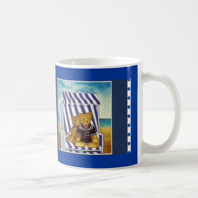 Becher Aquarell-Motiv "Teddys im Strandkorb" Kaffemugg (Höger)