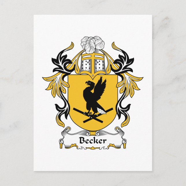 Becker Family Crest Vykort (Framsida)
