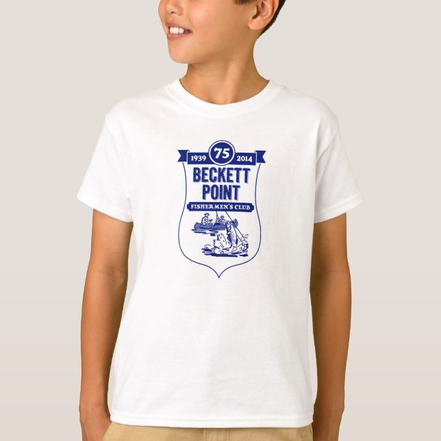 Beckett pekar fiskare klubb - barnskjorta t-shirt (Framsida)
