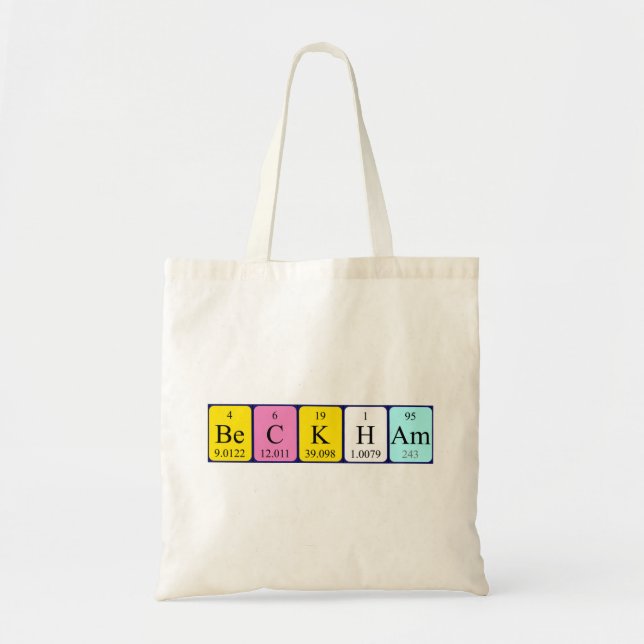 Beckham Periodisk bord namn tote bag Tygkasse (Framsidan)