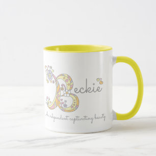 Beckie dekorativt namn och menande mugg