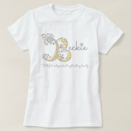 Beckie Girl B namn betyder monogramgaranti Tee Shirt