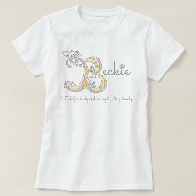 Beckie Girl B namn betyder monogramgaranti Tröja (Design framsida)