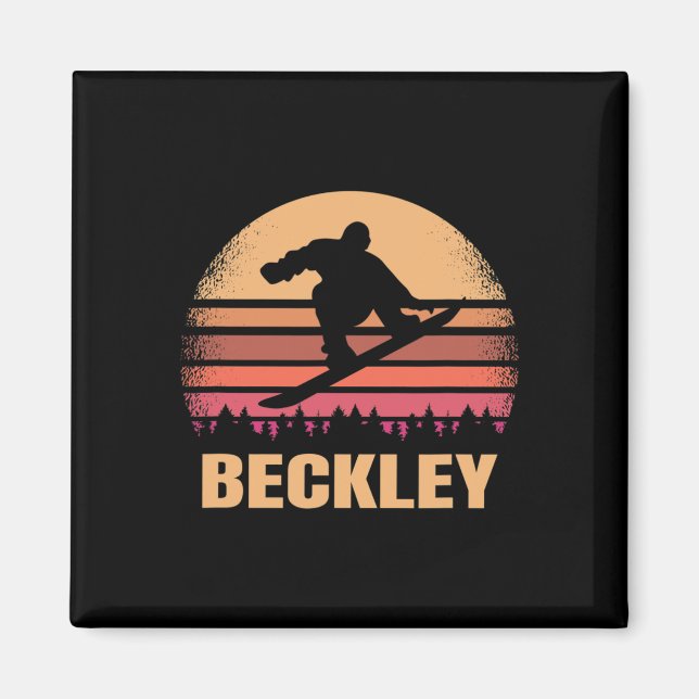 Beckley Väster Virginia Snowboarding Vintage utomh Magnet (Framsidan)