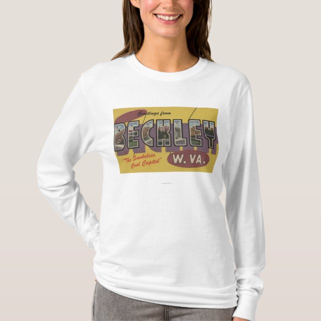 Beckley West Virginia - stora brevplatser Tee Shirt (Framsida)