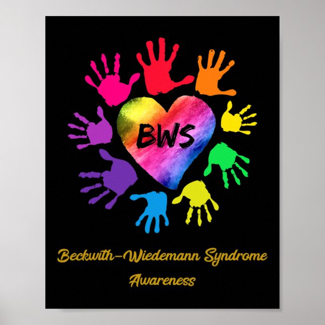 Beckwith Wiedemann Syndrome Awareness Händer Gift Poster (Framsidan)