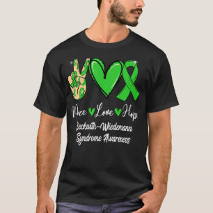 Beckwith Wiedemann Syndrome Peace Kärlek Hope Grön T Shirt