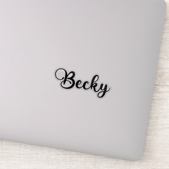 Becky Namn - Handskriven calligrafi Klistermärken (Detalj)