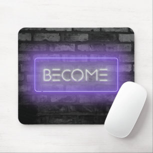 BECOME Lila Neon Sign Mouse Pad Musmatta