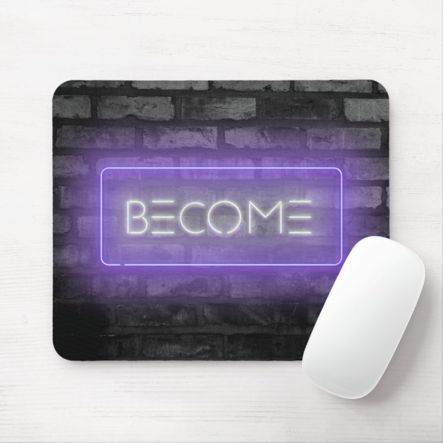 BECOME Lila Neon Sign Mouse Pad Musmatta (Med mus)