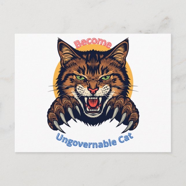 Become Ungovernable Cat Vykort (Framsida)