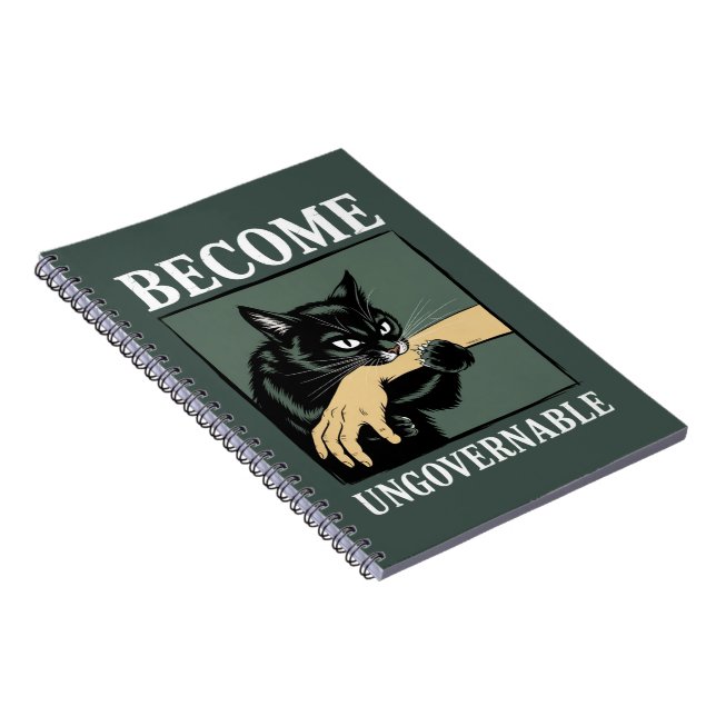 Become Ungovernable Funny Animal Anarchy Gift Cat  Anteckningsbok (Högra Sidan)