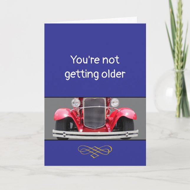 Becoming Older or a Classic? personalized Birthday Kort (Framsida)
