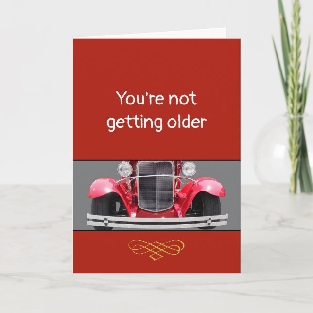 Becoming Older or a Classic? personalized Birthday Kort (Framsida)