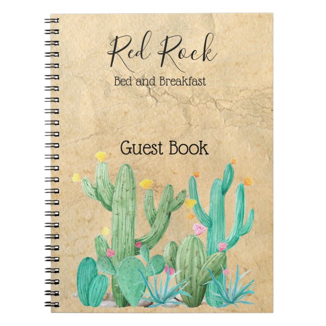Bed and Breakfast Guest Bok Cactus Southwest Anteckningsbok (Framsidan)
