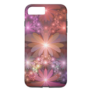 Bed av blommor, färglös shiny-Abstrakt, fractal ko