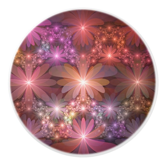 Bed av blommor, färglös shiny-Abstrakt, fractal ko Knopp (Framsidan)