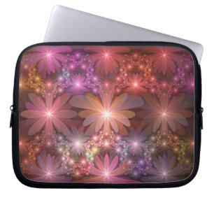 Bed av blommor, färglös shiny-Abstrakt, fractal ko Laptop Fodral