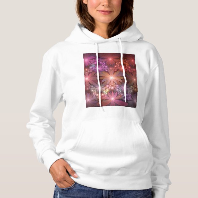 Bed av blommor, färglös shiny-Abstrakt, fractal ko T Shirt (Framsida)