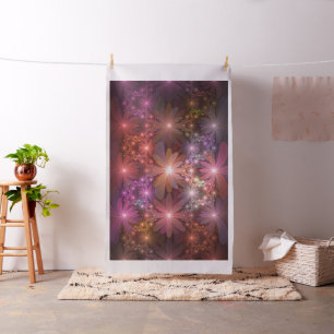 Bed av blommor, färglös shiny-Abstrakt, fractal ko Tyg