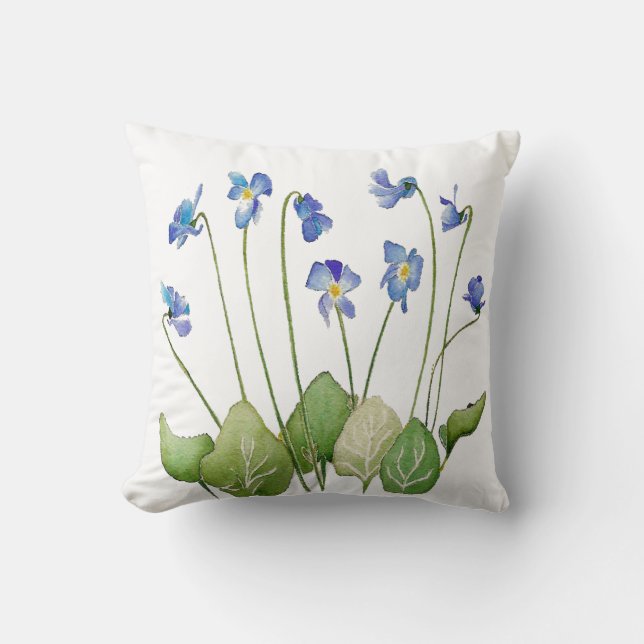 Bed av Daety Lavender Blue Violets Dekorativ kudde (Framsida)
