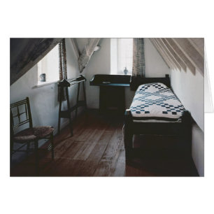 Bed, bogserräl designad av Ford Madox Brown Hälsningskort