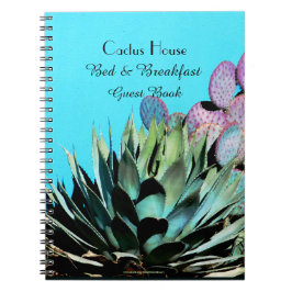 Bed Breakfast B&B Guest Bok Agave Cactus Notebook Anteckningsbok