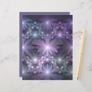 Bed Flowers Trendig Shiny Abstrakt Fractal Art