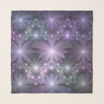 Bed Flowers Trendig Shiny Abstrakt Fractal Art<br><div class="desc">Sträckande konst,  blanka violett grått-fantasinblommor. Design för din chiffonsjal med mera.</div>