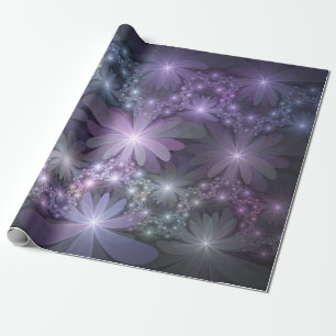 Bed Flowers Trendig Shiny Abstrakt Fractal Art Presentpapper