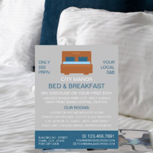 Bed-Logotyp, Bed & Breakfast-inkvarteringsalternat Reklamblad