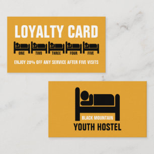 Bed-Logotyp, Hostel Bostadation Business Lojalitetskort