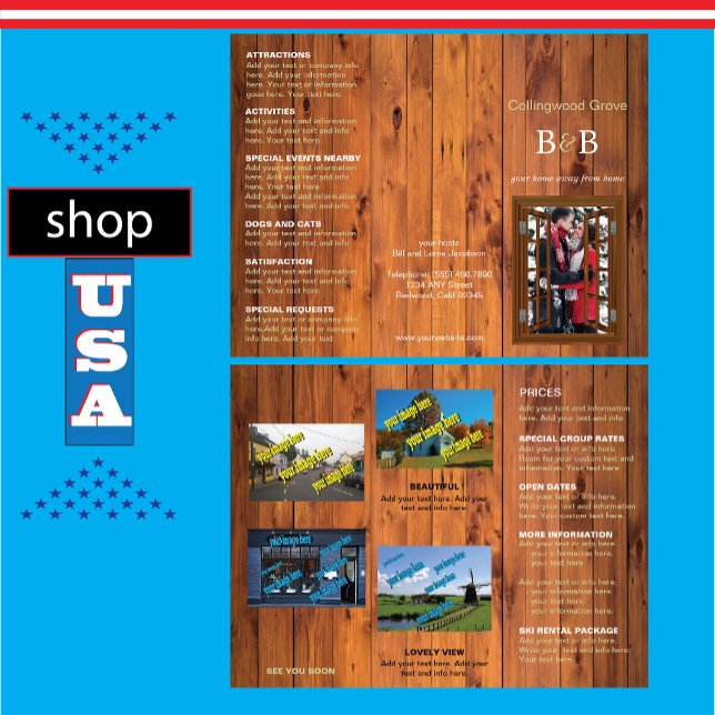 Bed och frukost Trifold Brochure Rustic Cherry Reklamblad (Skapare uppladdad)