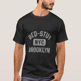 Bed-Stuy Brooklyn Nyc Gym Stil Distress Grått Pr T Shirt