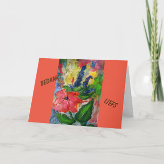 Bedankt kunst - kaart tack kort