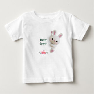 Bedårande 3D-kanin med påsktext som går att redige T Shirt