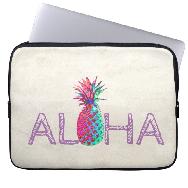 Bedårande Aloha Hawaiiansk Ananas Laptop Fodral (Framsidan)