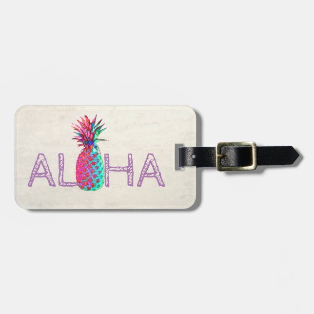 Bedårande Aloha Hawaiiansk Ananas-Personlig Bagagebricka (Horisontell Framsida)