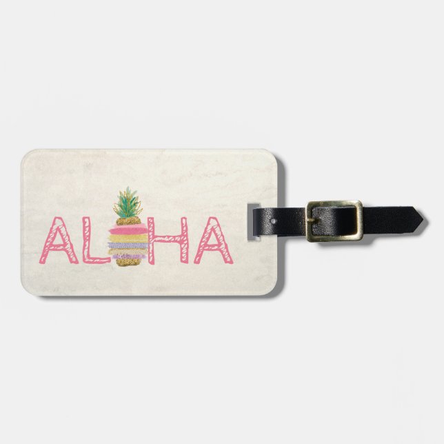 Bedårande Aloha Hawaiiansk Randig Ananas Bagagebricka (Horisontell Framsida)