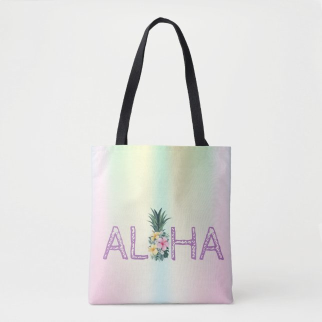 Bedårande Aloha Hawaiianska Ananas Blommor Färggla Tygkasse (Framsida)