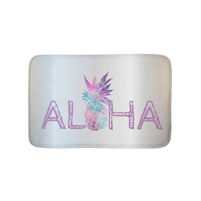 Bedårande Aloha Hawaiisk Ananas, Silver Badrumsmatta (Framsidan)