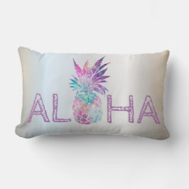 Bedårande Aloha Hawaiisk Ananas, Silver Lumbarkudde
