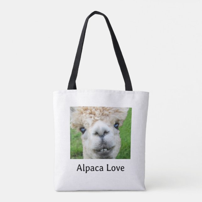 Bedårande Alpaca Foto  Tygkasse (Baksida)