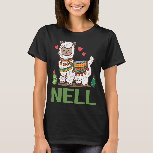 Bedårande Alpaca - Nell Namn T Shirt (Framsida)