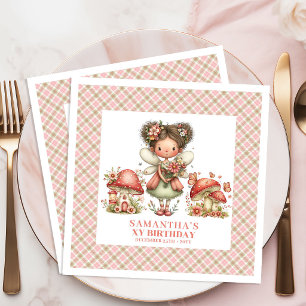 Bedårande Älv Floral Whimsy Födelsedagsfirande Pappersservett